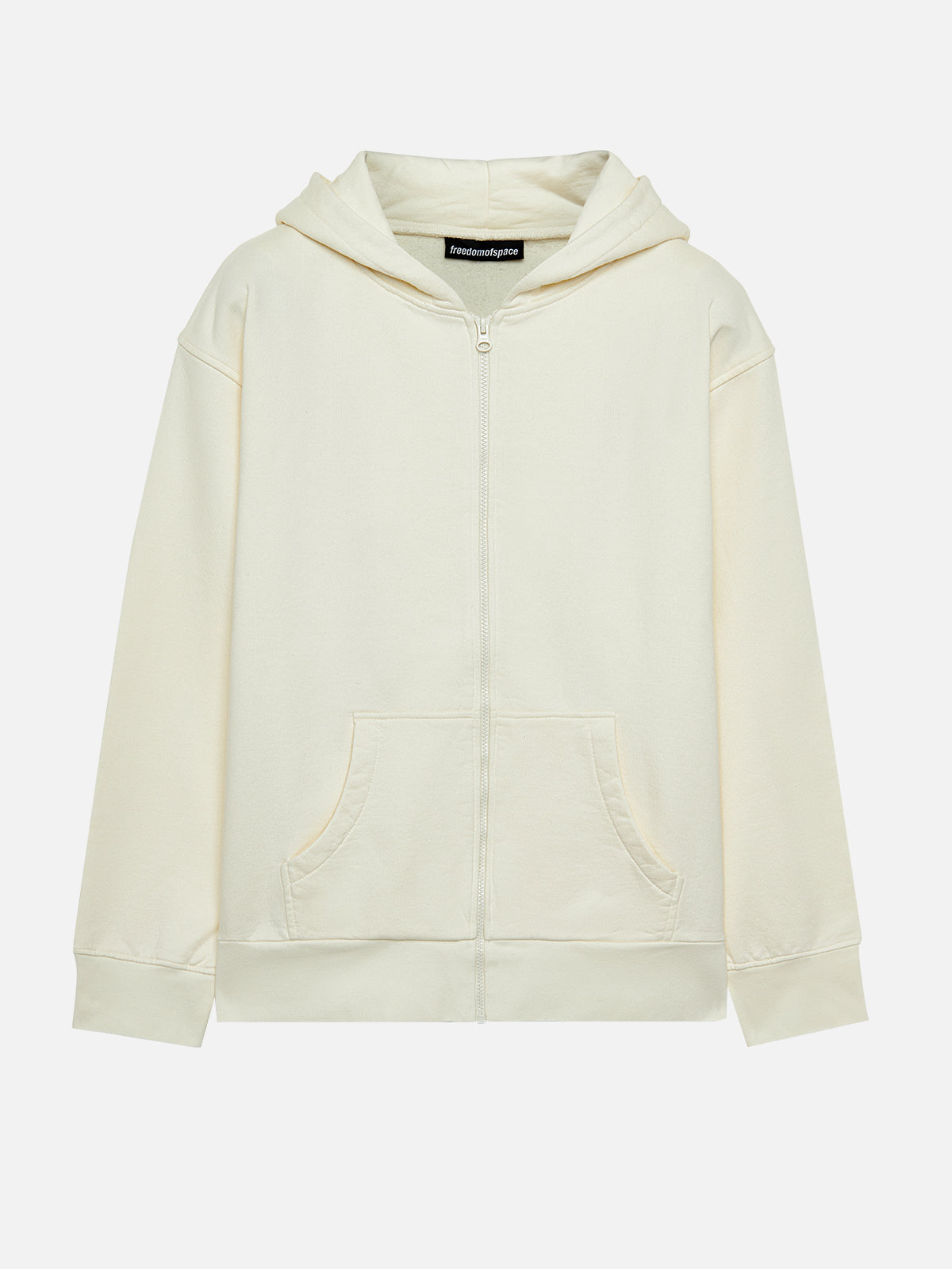 A SIMPLE FULL ZIP HOODIE OFF WHITE – FREEDOM OF SPACE