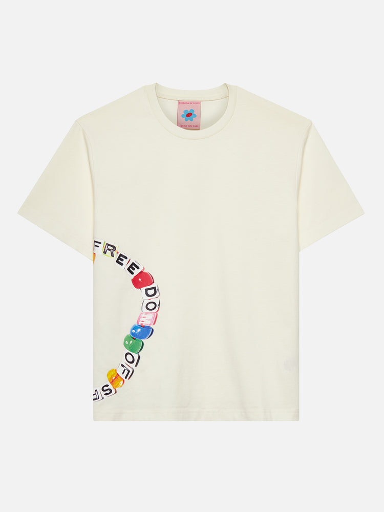 BEAD T-SHIRT OFF WHITE