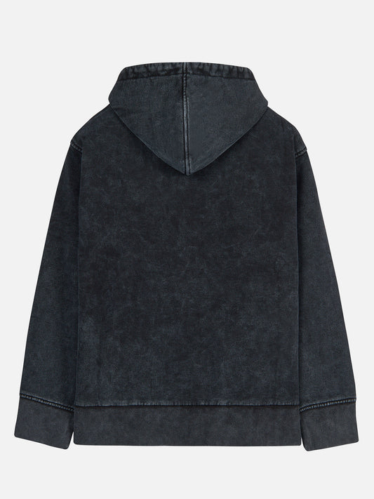 Washed Black Full Zip Hoodie