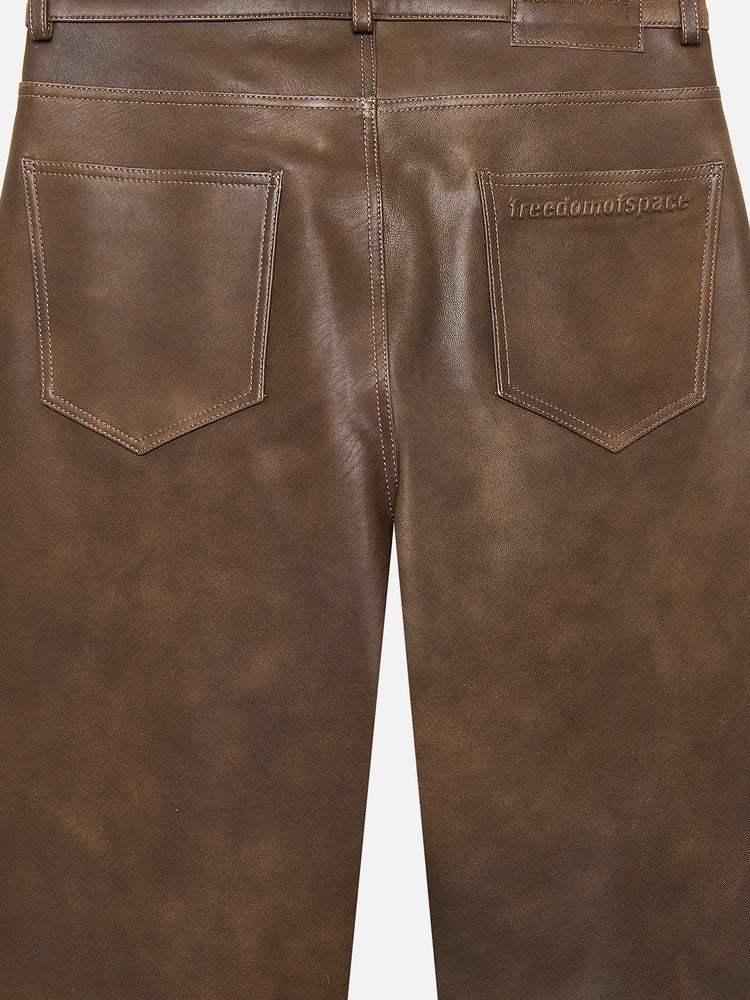 LEATHER PANTS TOBACCO