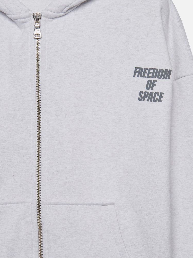 FOR YOUR PLEASURE FULL ZIP HOODIE GREY MARL