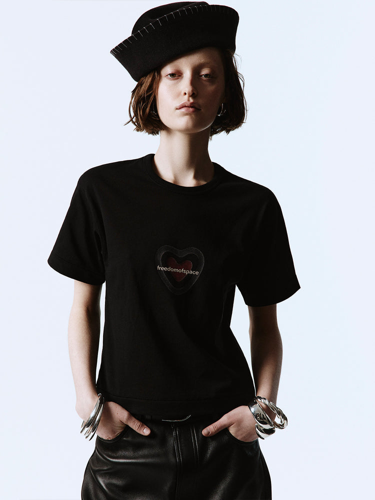 HEART T-SHIRT BLACK
