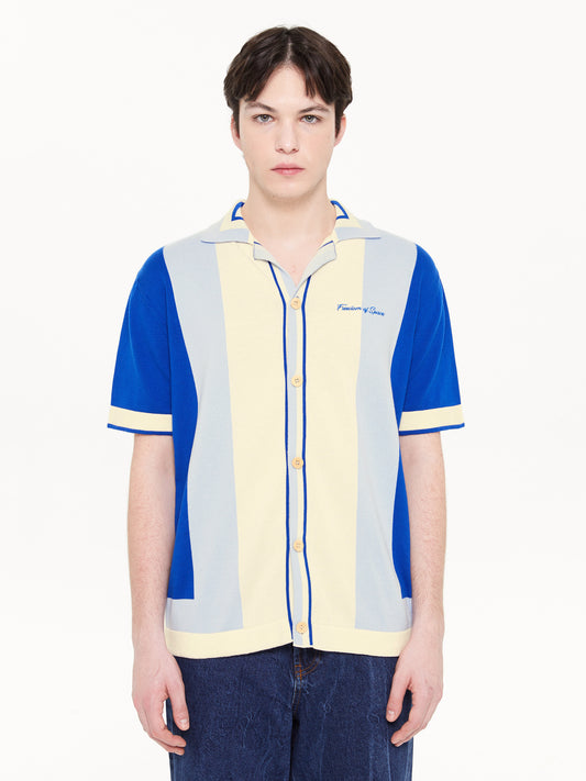 STRIPED KNITTED SHIRT BLUE