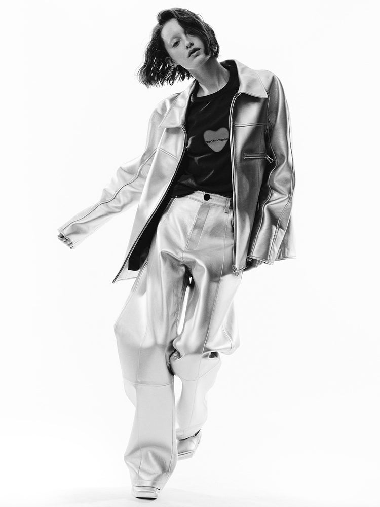 SILVER LEATHER JACKET