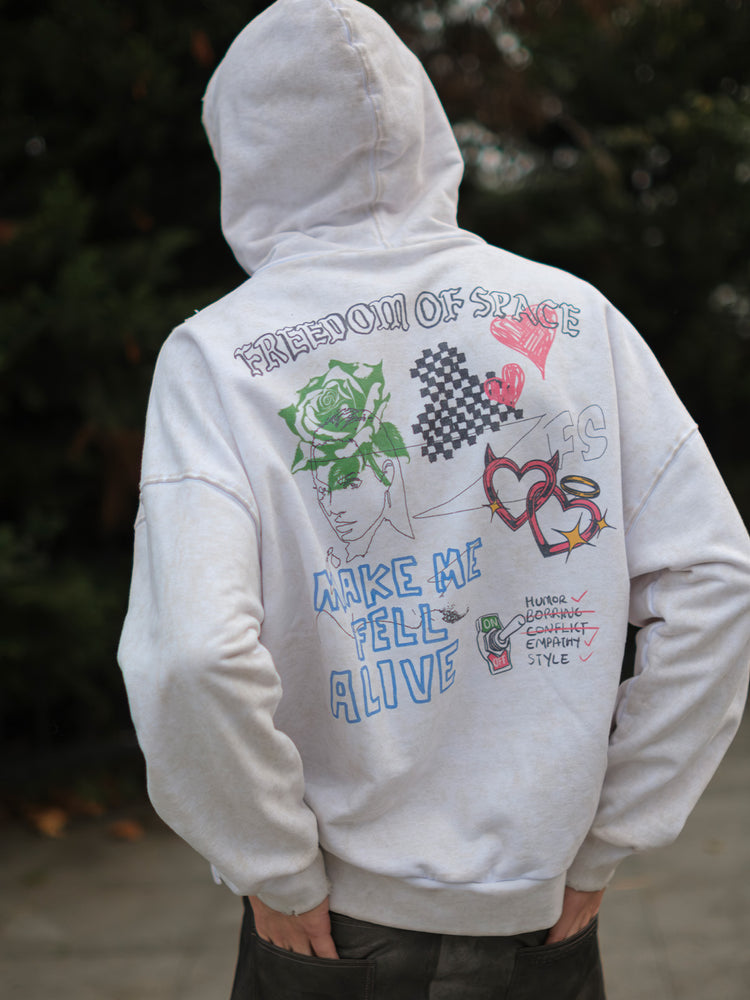 MOODBOARD HOODIE WHITE