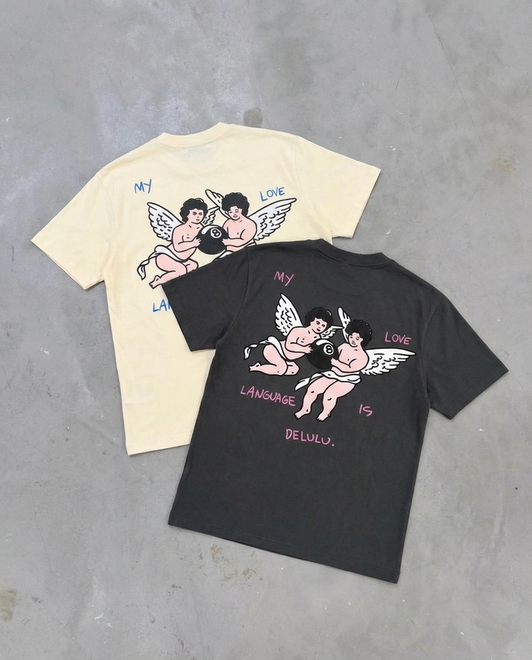 DELULU T-SHIRT WASHED BLACK