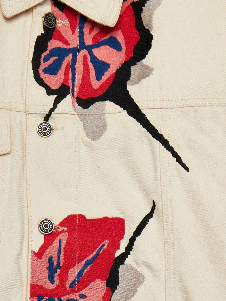 FLOWER EMBROIDERED DENIM JACKET