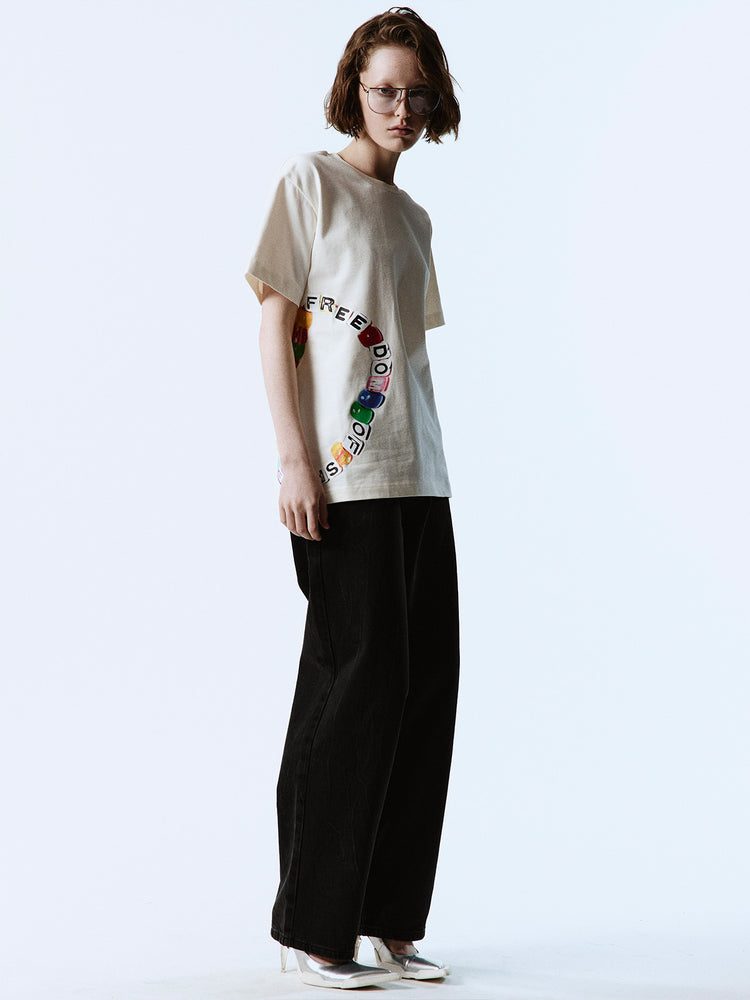 BEAD T-SHIRT OFF WHITE
