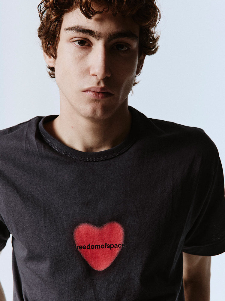 HEART T-SHIRT GREY