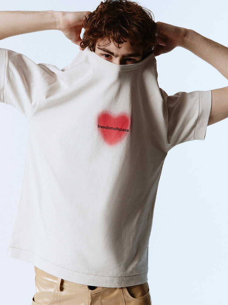 HEART T-SHIRT OFF WHITE
