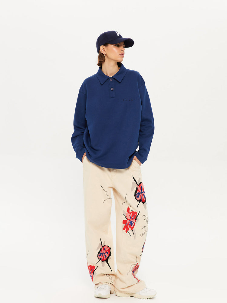 SIGNATURE POLO SWEATSHIRT NAVY