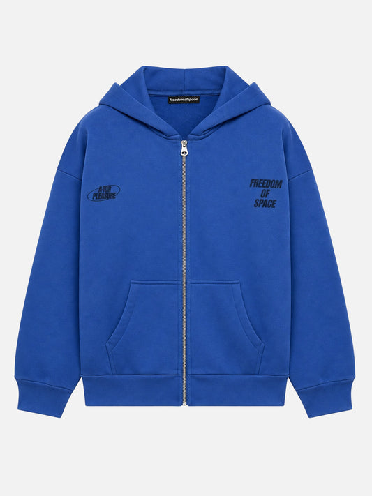 For Your Pleasure Full Zip Hoodie Royal Blue - ön