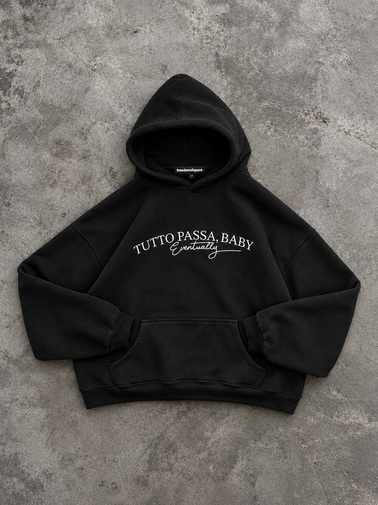 Tutto Passa Hoodie Black - yer çekimi
