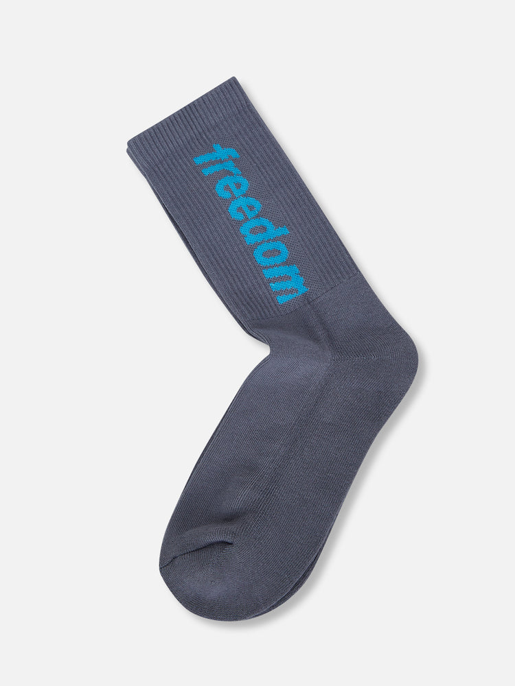 LOGO SOCKS GREY/BLUE