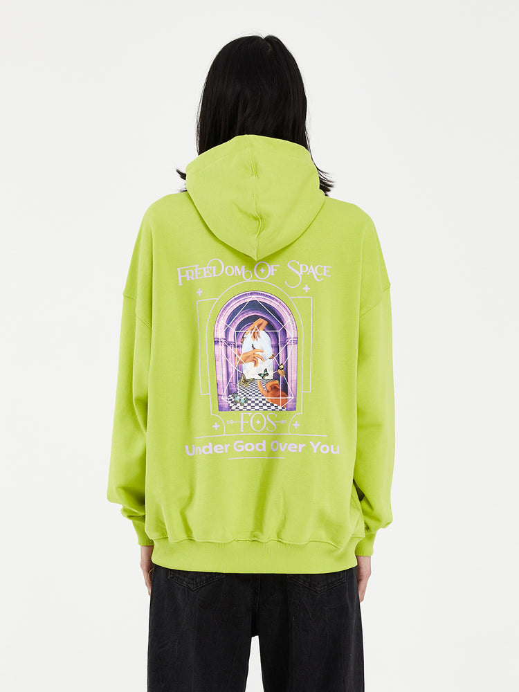 UNDER GOD OVER YOU HOODIE LIME