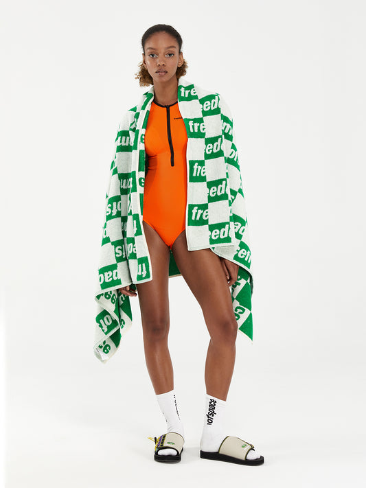 Checkered Logo Beach Towel