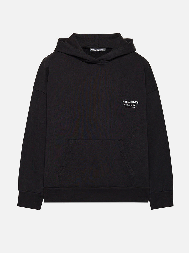 Worldwide Hoodie Black Pink - ön