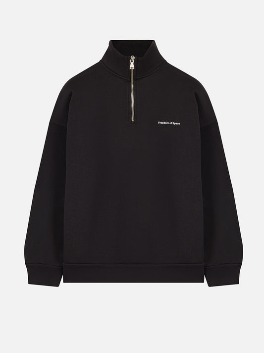 SIGNATURE HALF ZIP SWEATSHIRT BLACK