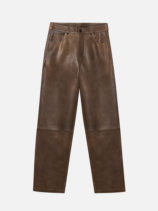 LEATHER PANTS TOBACCO