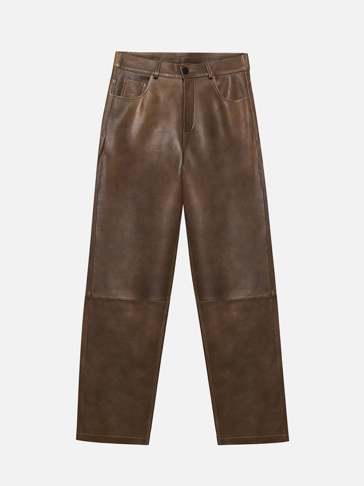 LEATHER PANTS TOBACCO