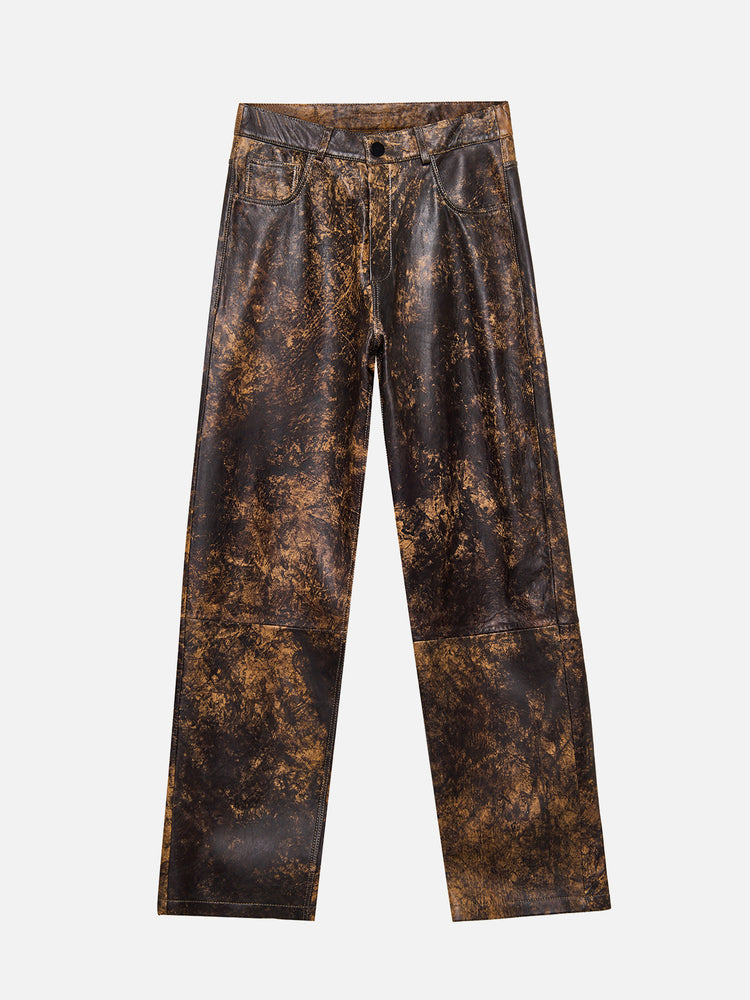 LEATHER PANTS BROWN