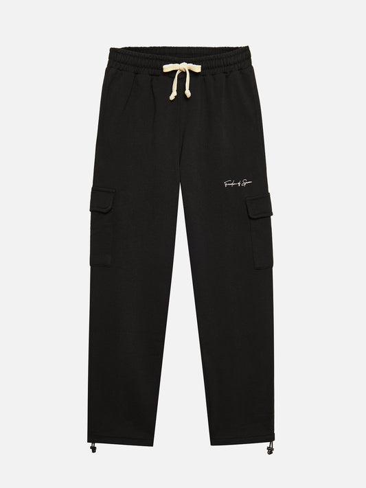 SIGNATURE CARGO LOUNGE PANTS BLACK