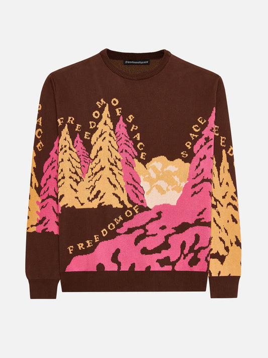 Mountain Knit Sweater Brown
