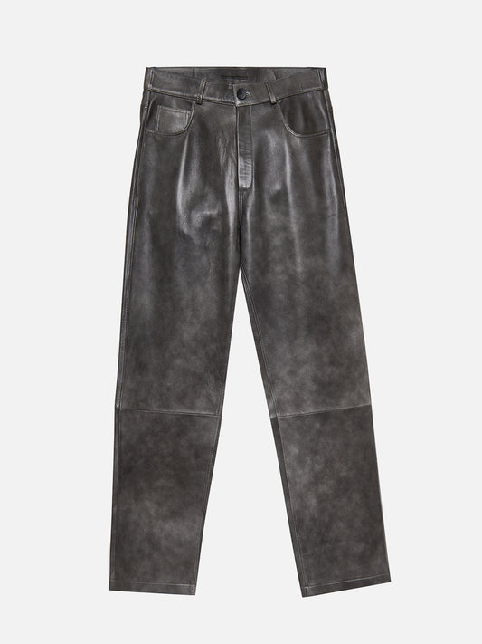 LEATHER PANTS SMOKY BLACK
