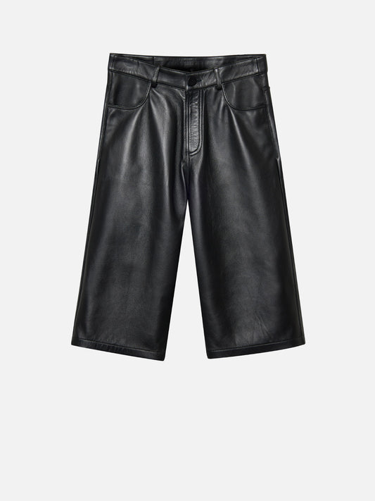 Leather Cargo Shorts