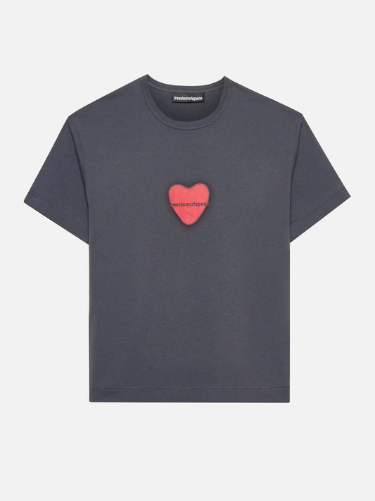 HEART T-SHIRT GREY