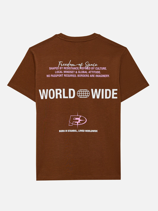 Worldwide T-Shirt Brown