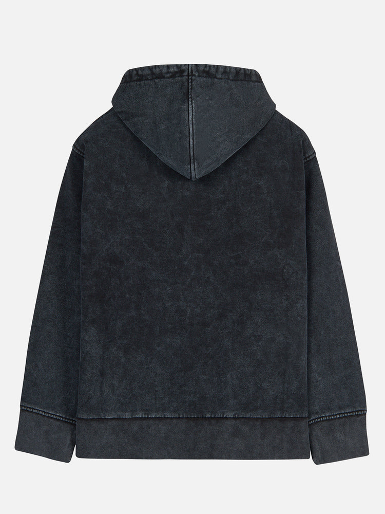 WASHED BLACK FULL ZIP HOODIE