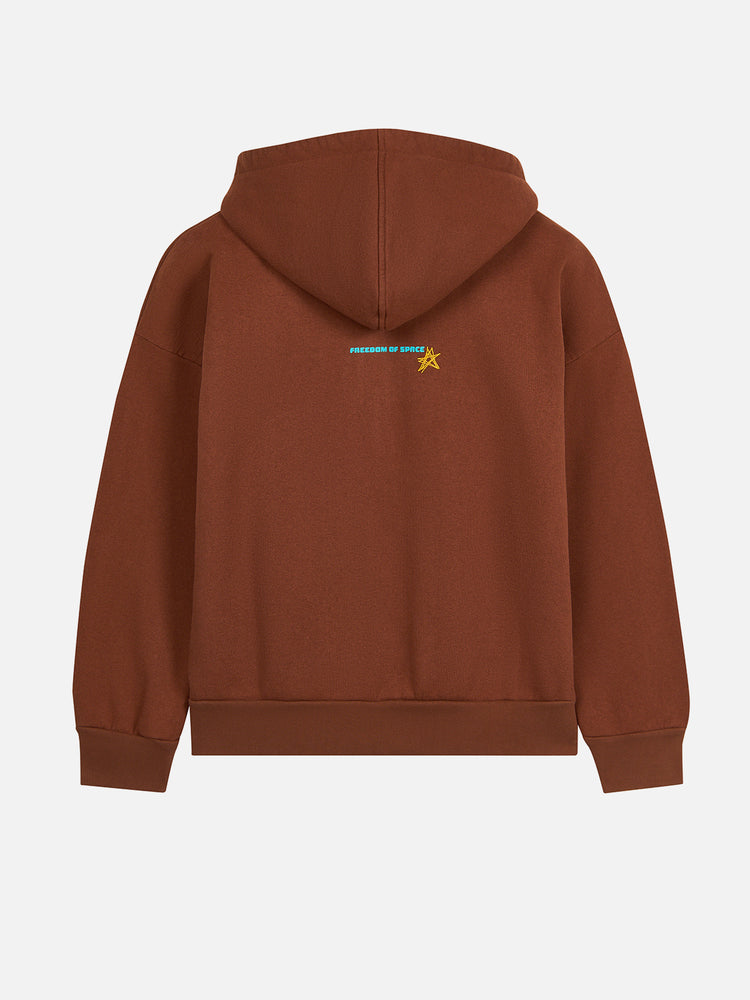 BUNNY FULL ZIP HOODIE BROWN