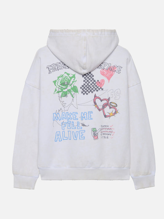 MOODBOARD HOODIE WHITE