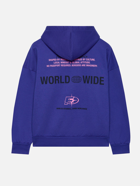 WORLDWIDE HOODIE BLUE