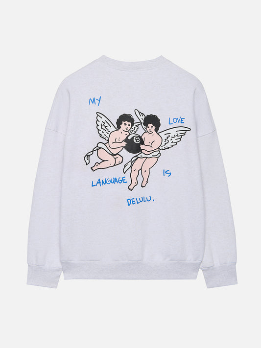 DELULU SWEATSHIRT GREY MARL