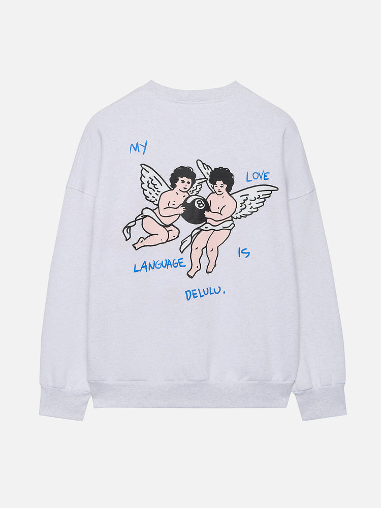 DELULU SWEATSHIRT GREY MARL