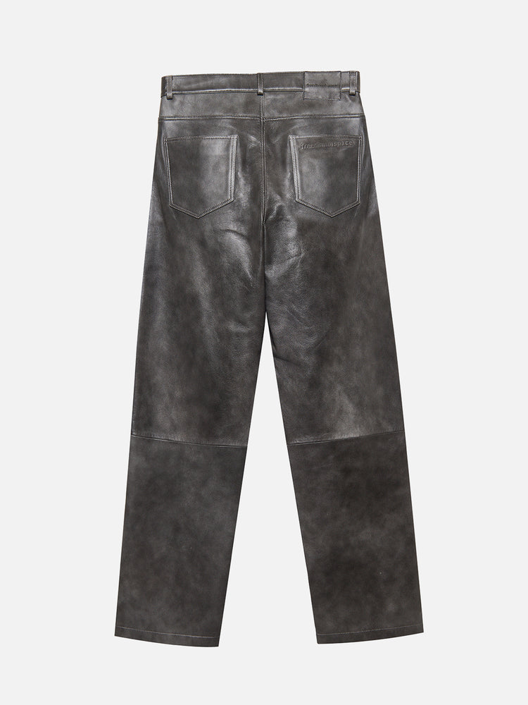 LEATHER PANTS SMOKY BLACK