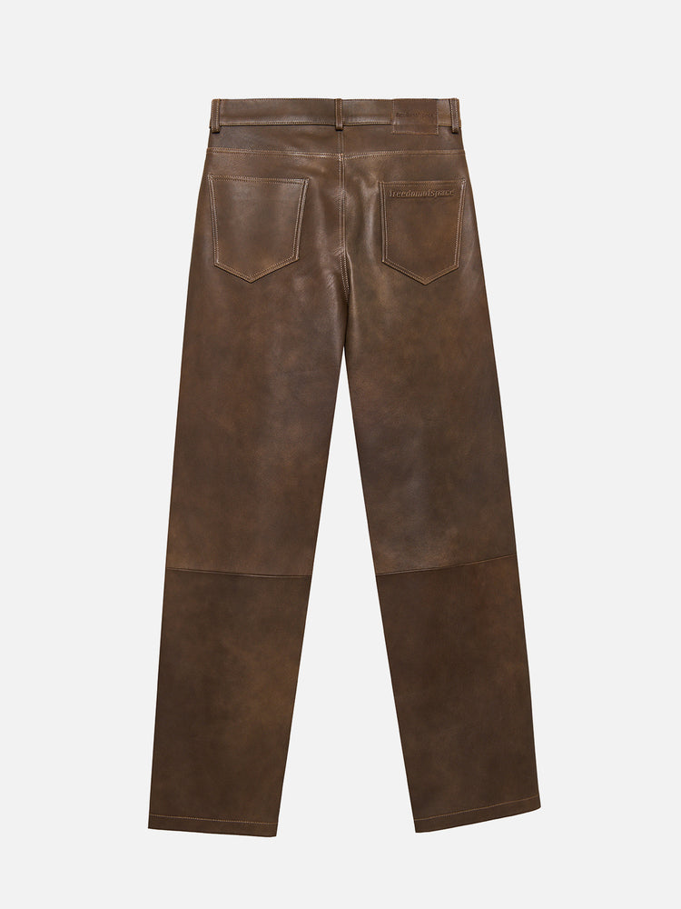 LEATHER PANTS TOBACCO