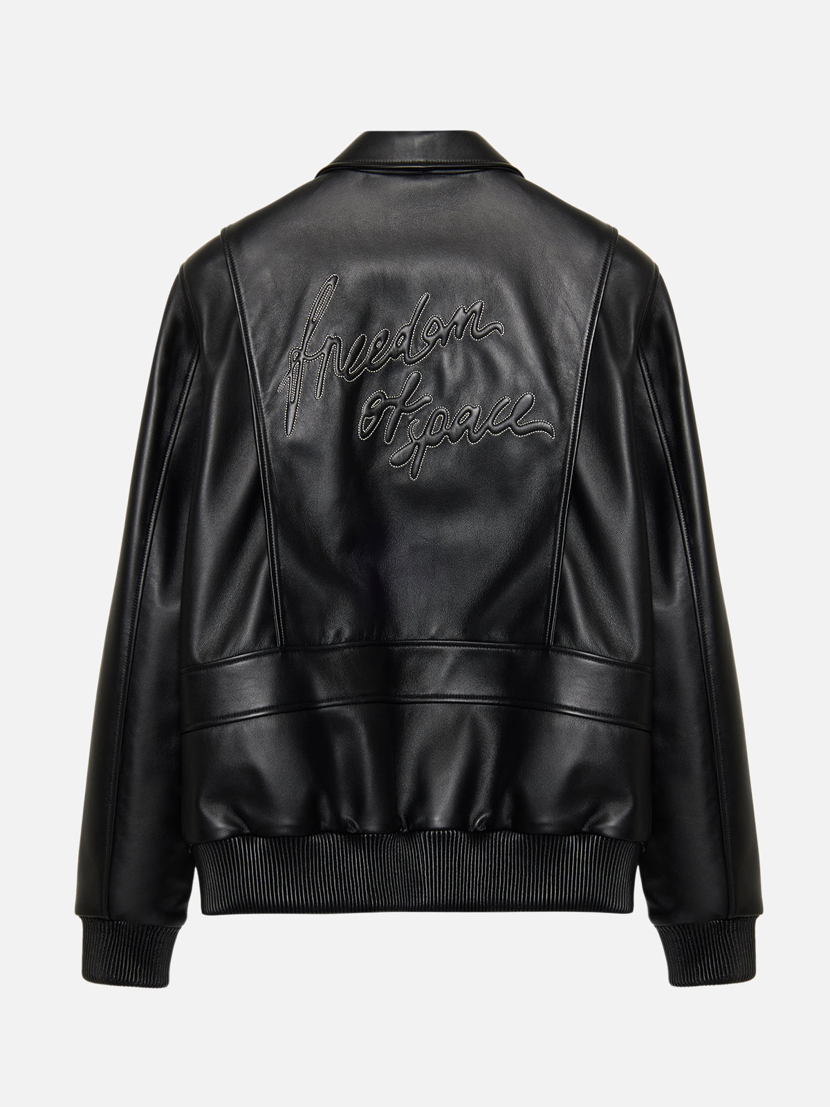 Logo Printed Leather Jacket