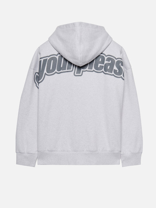 For Your Pleasure Full Zip Hoodie Grey Marl