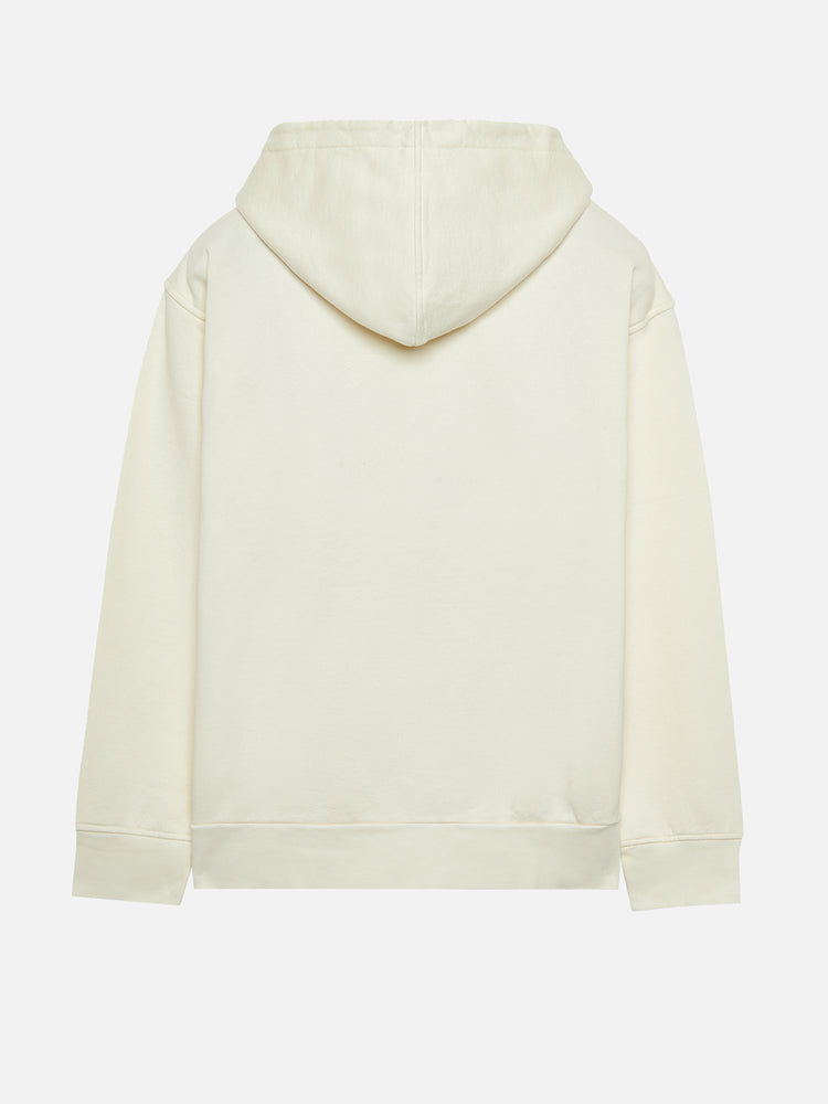 A SIMPLE FULL ZIP HOODIE OFF WHITE