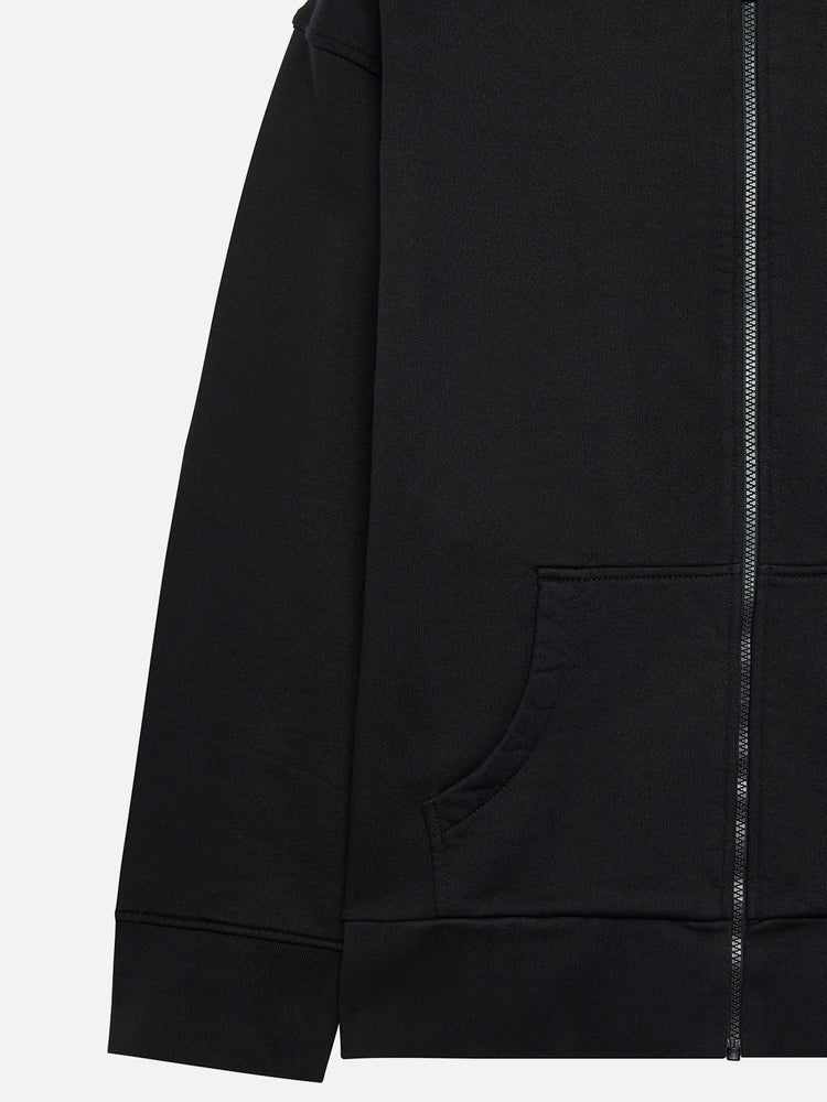 A SIMPLE FULL ZIP HOODIE BLACK