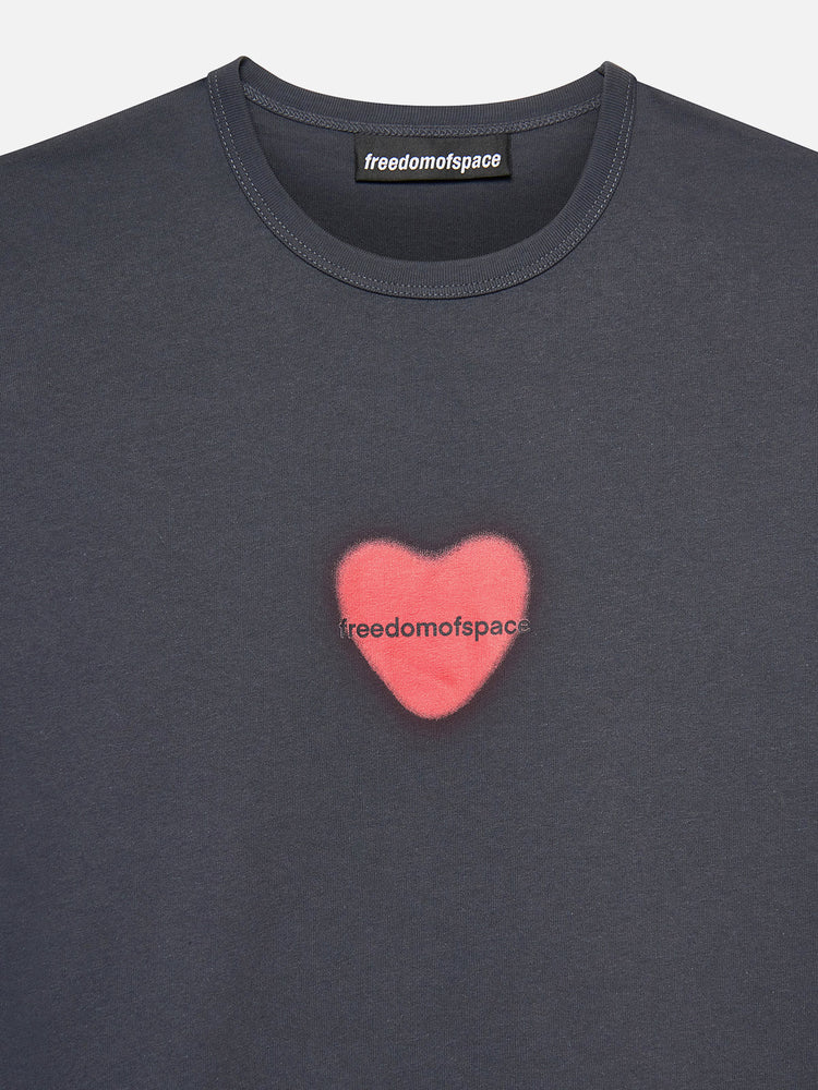 HEART T-SHIRT GREY