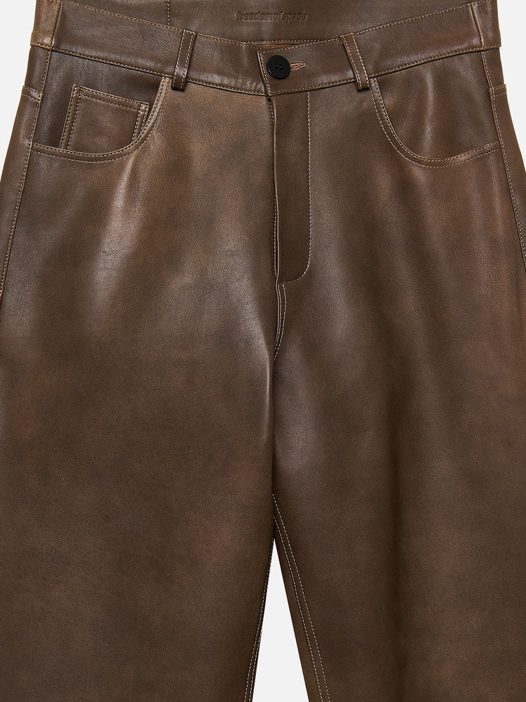 LEATHER PANTS TOBACCO