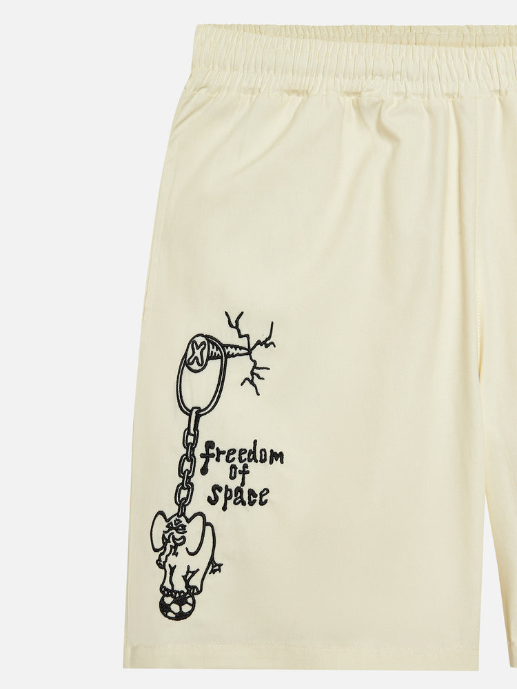 HAND DRAWN EMBROIDERED SHORT