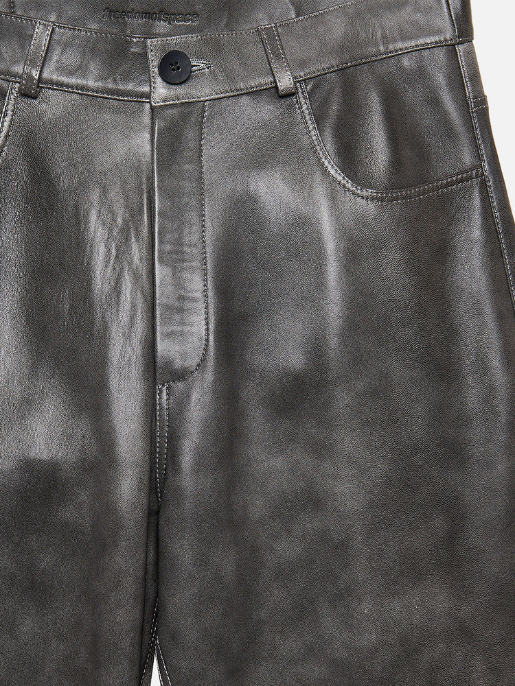 LEATHER PANTS SMOKY BLACK