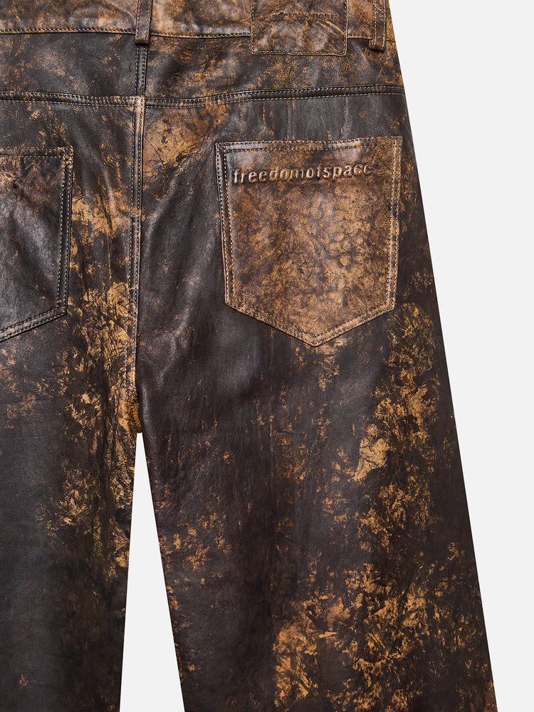 LEATHER PANTS BROWN