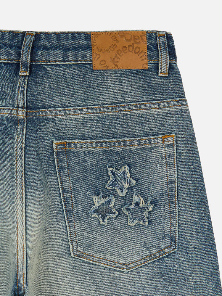 MELLOW STONE WASH LOOSE FIT JEANS