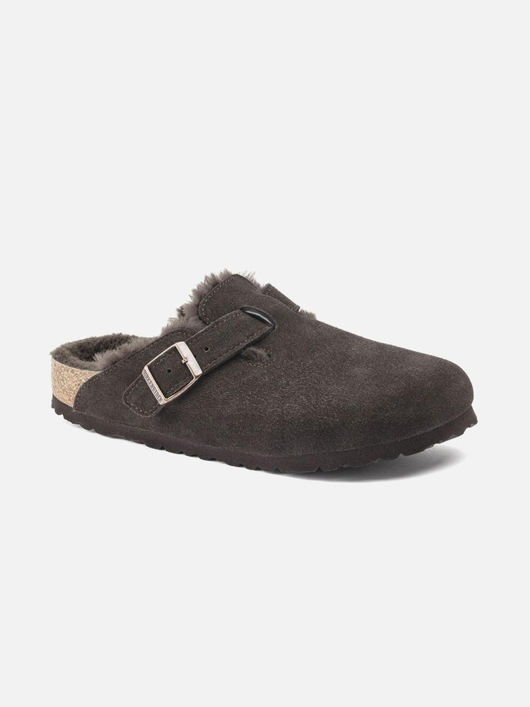 BIRKENSTOCK BOSTON SUEDE SHEARLING MOCHA